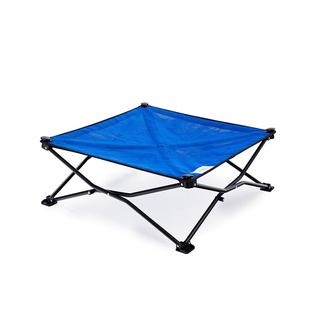Coolaroo Aquatic Blue On the Go Elevated Pet Bed, 30" L X 30" W X 8" H - Carousel image #1