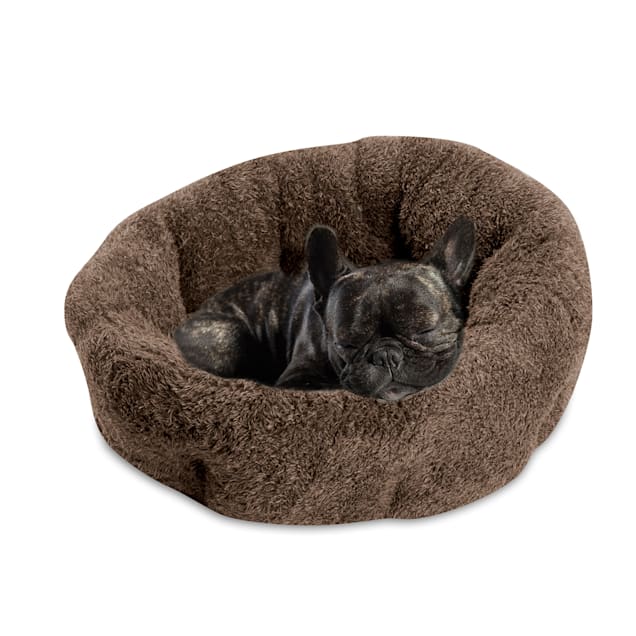 Sleepy Pet Brown Quilt Round Dog Bed, 22" L X 22" W X 10" H - Carousel image #1