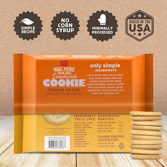 Cloud Star Wag More Bark Less Human Grade Peanut Butter Sandwich