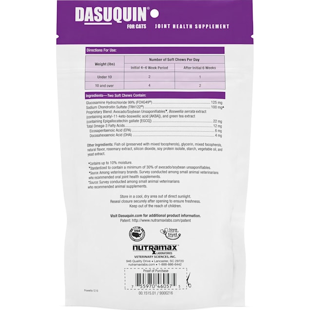 NUTRAMAX DASUQUIN Joint Health Supplement for Cats Count of 84