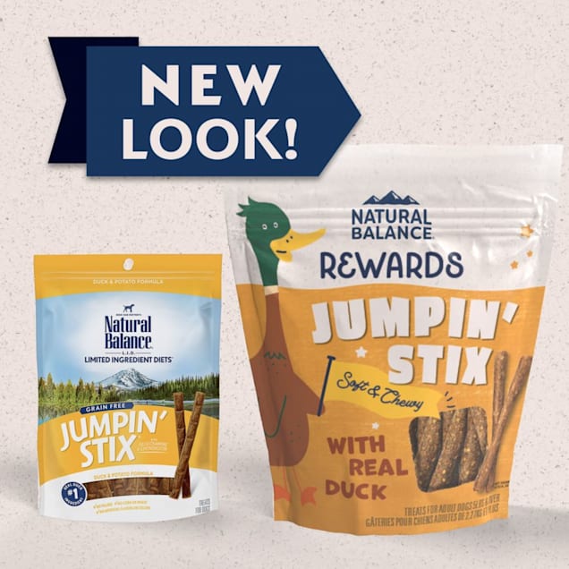 Natural Balance Jumpin Stix Grain Free with Real Duck Potato Recipe Dog Treats 10 oz