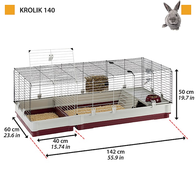 NEW Ferplast Krolik 140 Rabbit Cage 55.91 x 23.62 19.62 x 19.68 FREE2DAYSHIP 