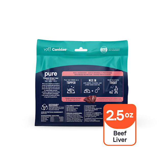 Canidae Pure 3 in 1 Goodness Freeze Dried Raw Beef Liver Cat Food