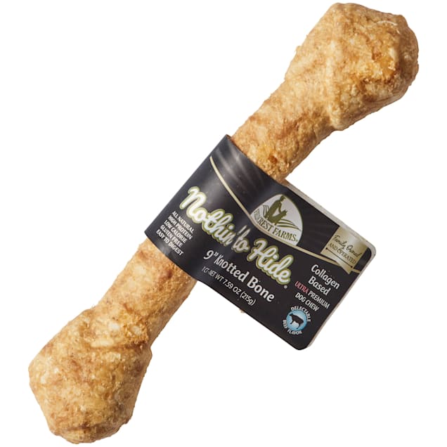 Fieldcrest Farms Nothin' To Hide 9" Knotted Beef Flavor Bone Ultra Premuim Dog Chews, 7.8 oz. - Carousel image #1