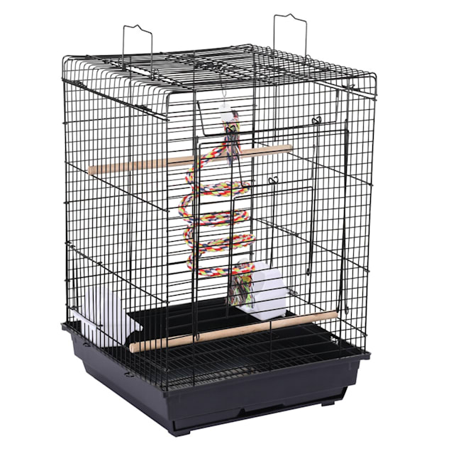 Topeakmart Black Small Bird Cage with Open Play Top, 23" H - Carousel image #1