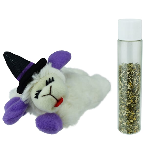 Multipet Lamb Chop with Witch Hat and Refillable Catnip Cat Toy