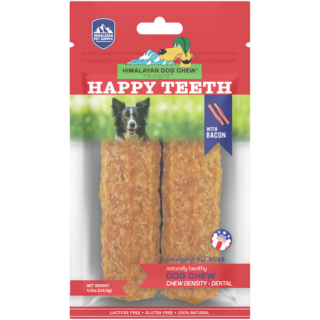 Himalayan Dog Chew Happy Teeth Bacon Dog Treats, 4 oz. - Carousel image #1