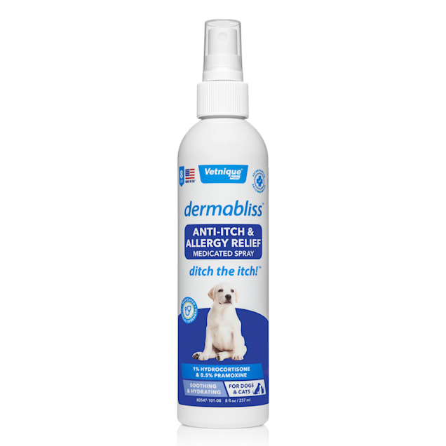 Vetnique Labs Dermabliss Anti Itch Allergy Relief Spray for Dogs Cats 8 fl. oz