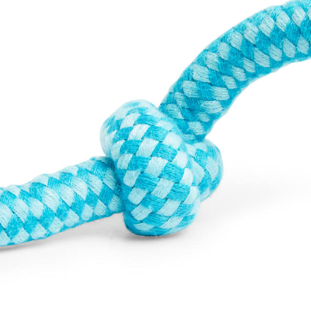 Knotted rope dog toy top