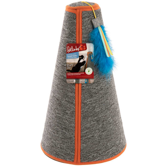 Petlinks Carpet Cone Scratcher Feather Toy