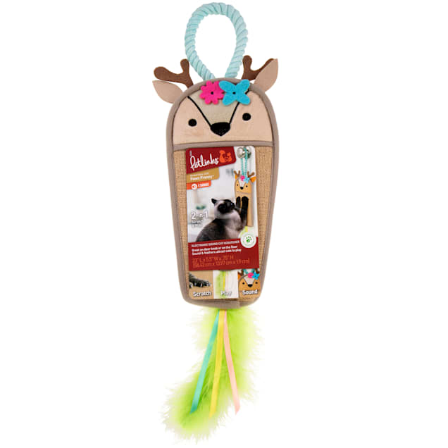Petlinks Fawn Frenzy Hanging Jute Cat Scratcher Plush Fawn
