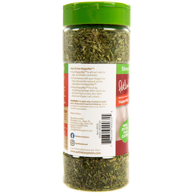 Petlinks HappyNip Catnip & Silvervine Blend in Resealable Canister