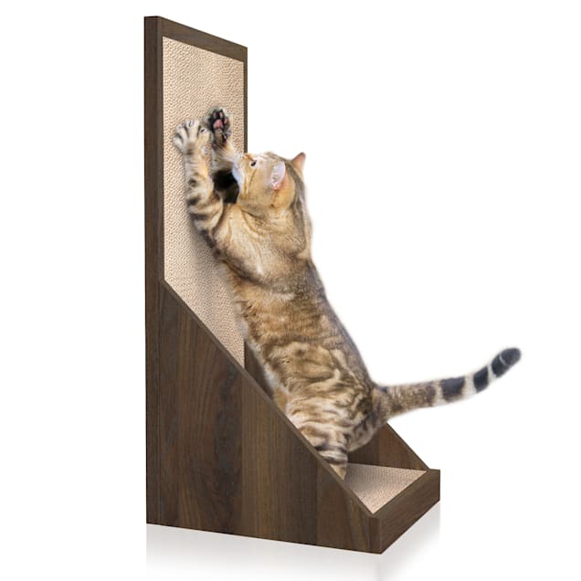 Way Basics Standing Cat Scratcher in Royal Walnut, 13.2" L X 11.4" W X 27.9" H - Carousel image #1