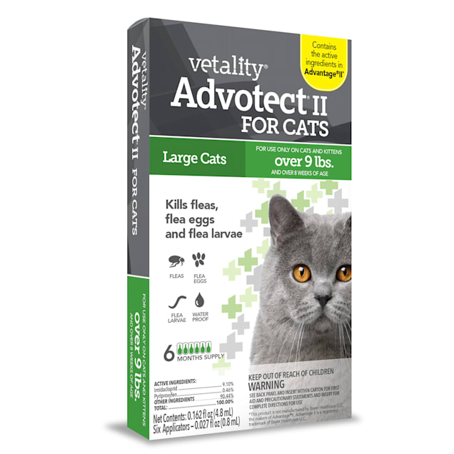 Vetality Advotect II for Cats >9 lbs., 6 Dose - Carousel image #1