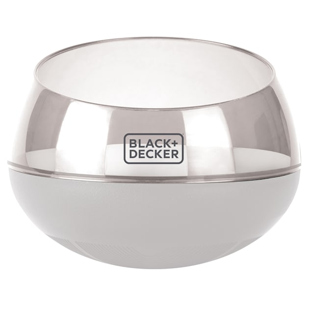 BLACK+DECKER White Rocking Interactive Slow Feeder Dog Bowl, 2 Cups