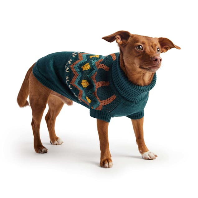 GF Pet Teal Heritage Dog Sweater, 3X-Small | Petco