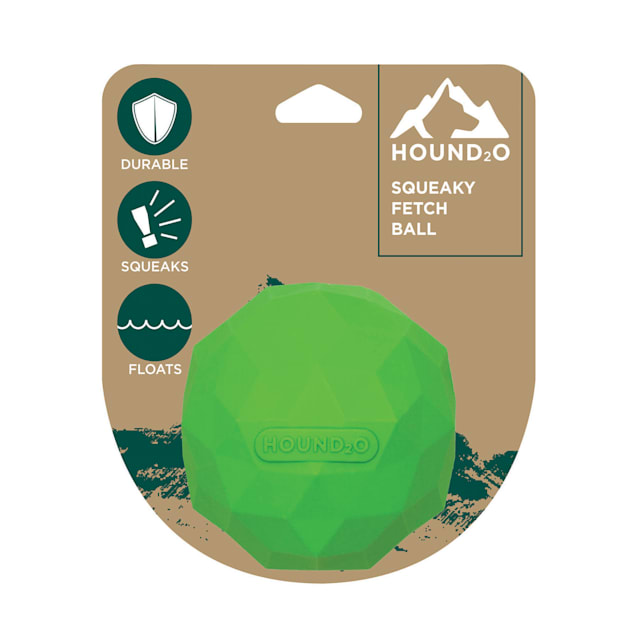 Green squeaky dog ball top