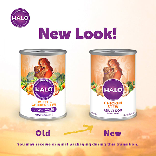 Halo Adult Holistic Chicken Recipe Canned Dog Food 13.2 oz. Case