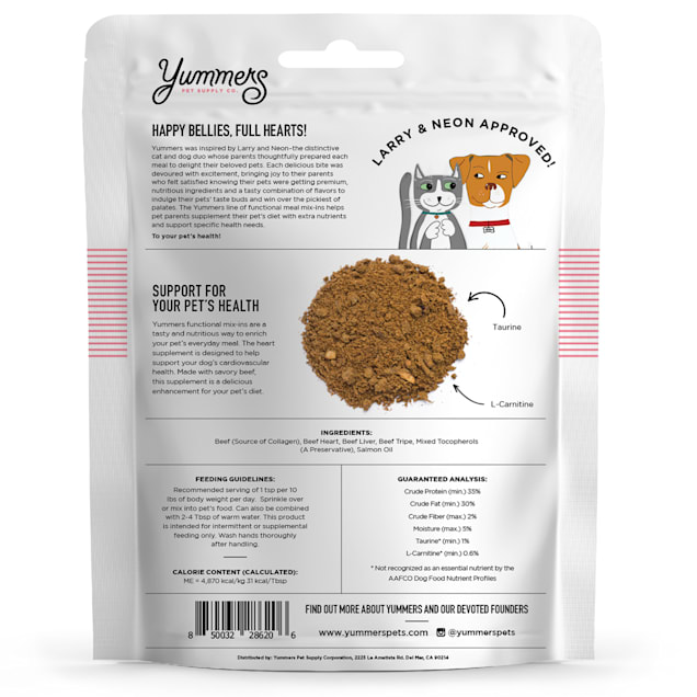 Yummers Heart Functional Mix Ins Beef Dog Food Topper 8 oz