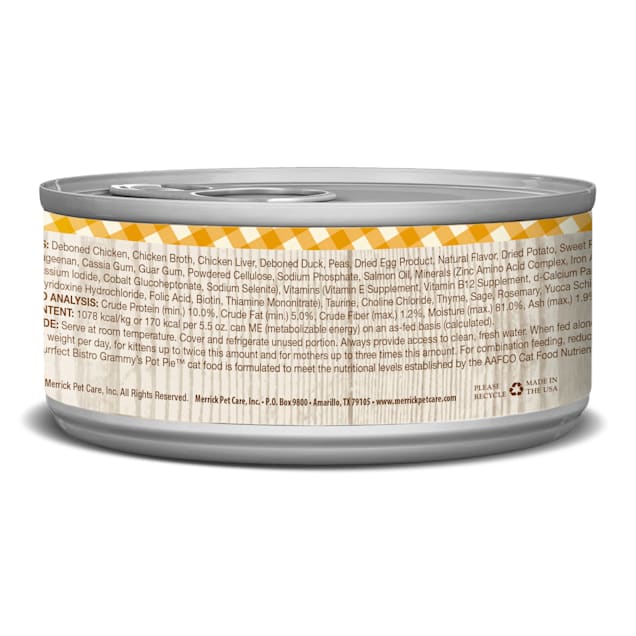 Merrick Purrfect Bistro Grain Free Grammy s Pot Pie Minced in Gravy Wet Cat Food 5.5 oz. Petco