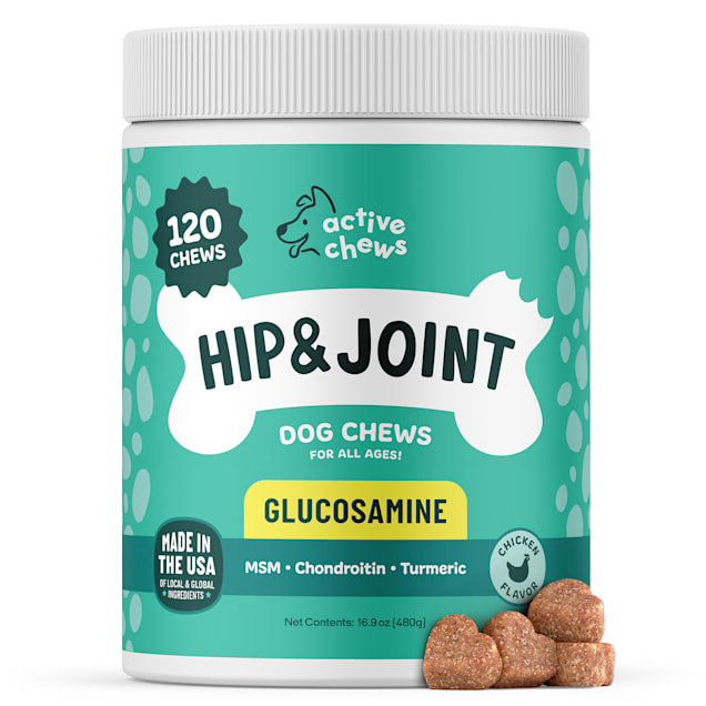 Active Chews Chicken Flavor Glucosamine Hip & Joint Chews for Dogs ...