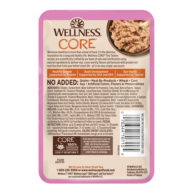 Wellness CORE Chicken Pate Tiny Tasters Wet Kitten Cat Food 1.75