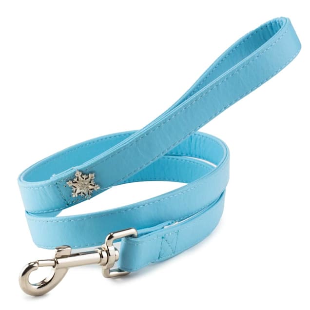 Light blue leather dog clearance collar