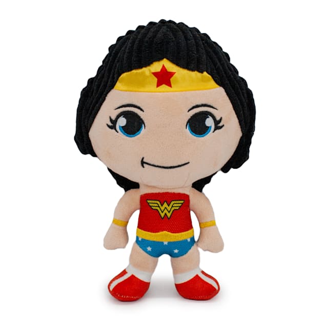 Buckle-Down DC Comics Wonder Woman Full Body Standing Pose with Corduroy Hair Plush Squeaker Dog Toy, Medium - Carousel image #1