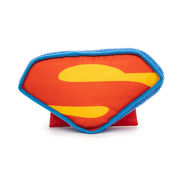 Buckle-Down DC Comics League of Super Pets Superman Krypto The Super Dog Logo with Cape Plush Squeaker Dog Toy, Large - Carousel image #1