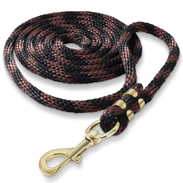 SmithBuilt Black/Brown Poly Lead Rope for Horse, Dog, Sheep, 10' ft. - Carousel image #1