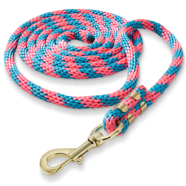 SmithBuilt Pink/Turquoise Poly Lead Rope for Horse, Dog, Sheep, 10' ft. - Carousel image #1