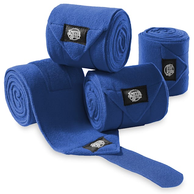 SmithBuilt Blue Fleece Polo Wraps Bandages for Horses, Set of 4 - Carousel image #1
