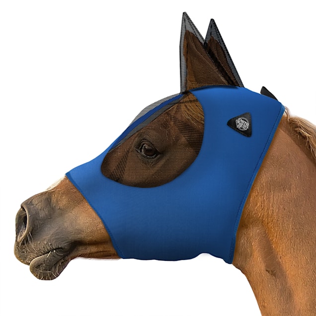 SmithBuilt Blue Mesh Fly Mask for Horses, Pony - Carousel image #1