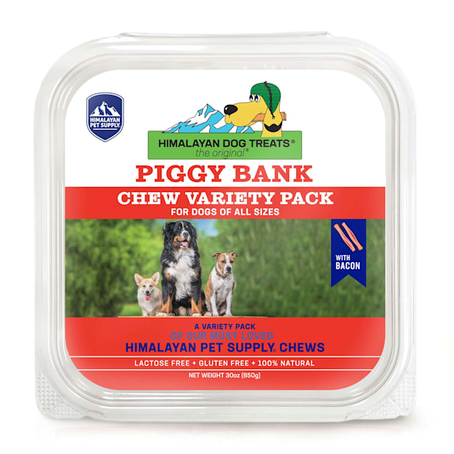 Himalayan Dog Chew Piggy Bank Dog Treats Variety Pack 30 oz. Petco