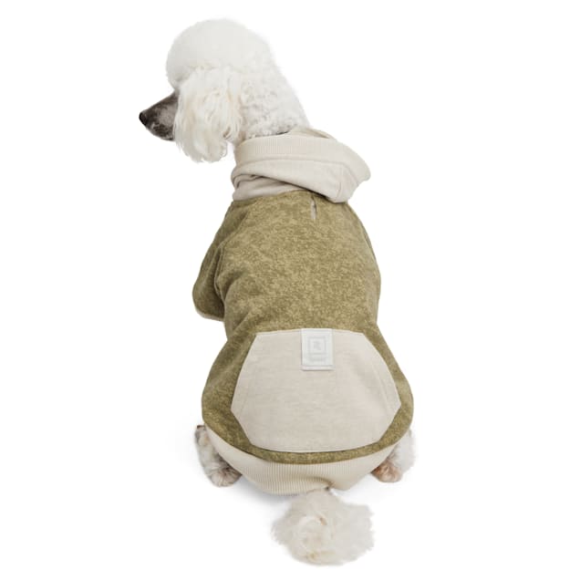 Reddy Olive and Grey Washed Dog Hoodie, XSmall Petco