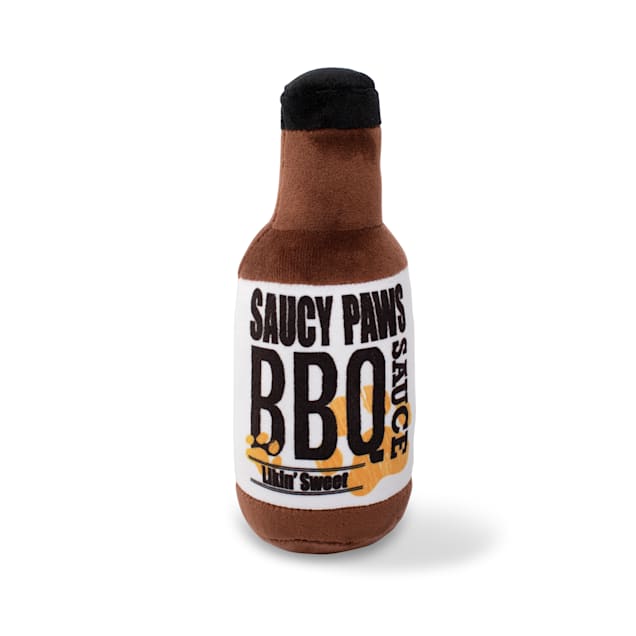 Wagsdale Saucy Paws BBQ Sauce Plush Dog Toy, Small - Carousel image #1