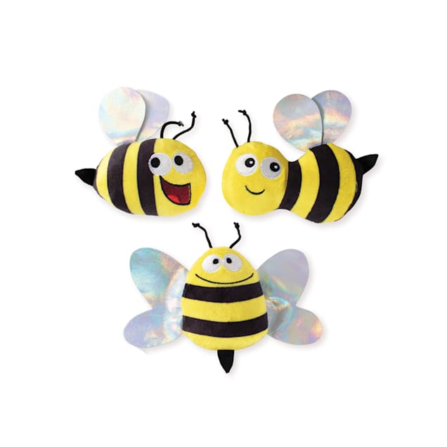 PetShop by Fringe Studio Bumble Bees Dog Toy Set Small Pack of 3