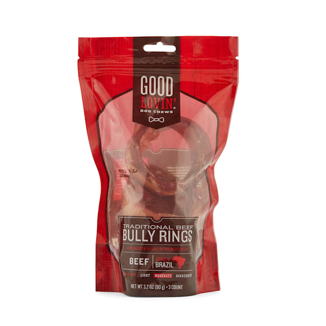 Good Lovin' Traditional Beef Bully Ring Dog Chews, 3.2 oz., Count of 3