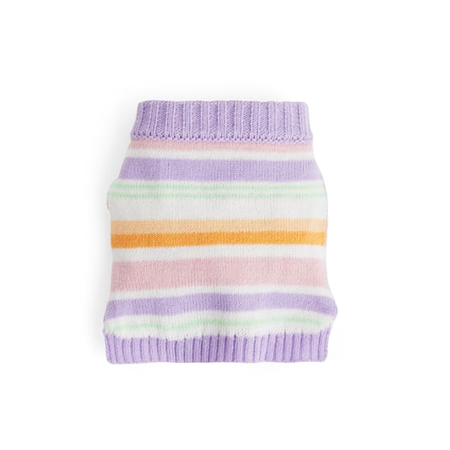 YOULY Purple Stripe Small Animal Sweater, Small - Carousel image #1