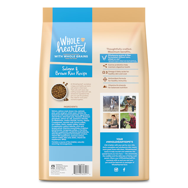 Wholehearted grain free all life stages salmon and pea clearance recipe dry dog food