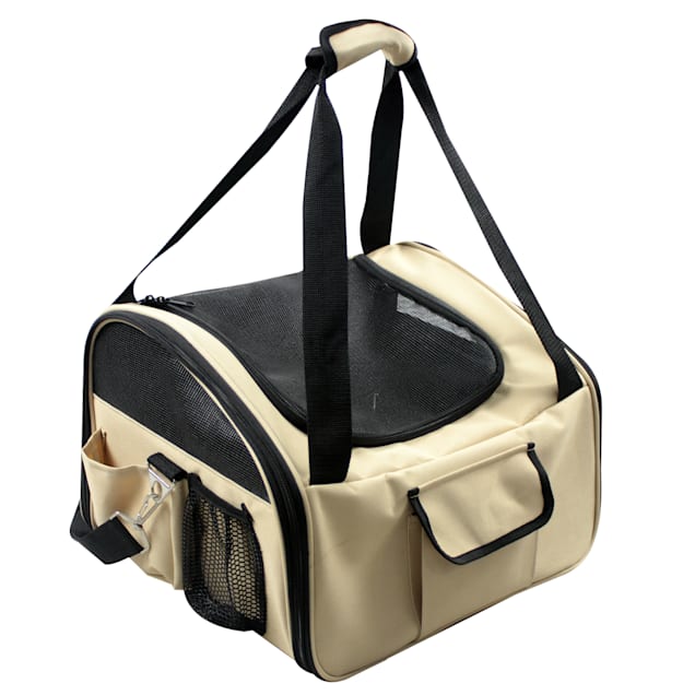 Pet Life Grey Single Strap Over-The-Shoulder Navigation Hands Free Backpack  and Front pack Pet Carrier, 11.8 L X 10.2 W X 13H