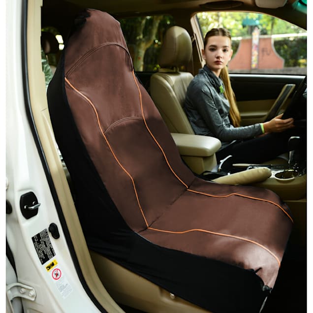 Pet Life Open Road Mess Free Single Seated Safety Car Seat Cover Protector for Brown
