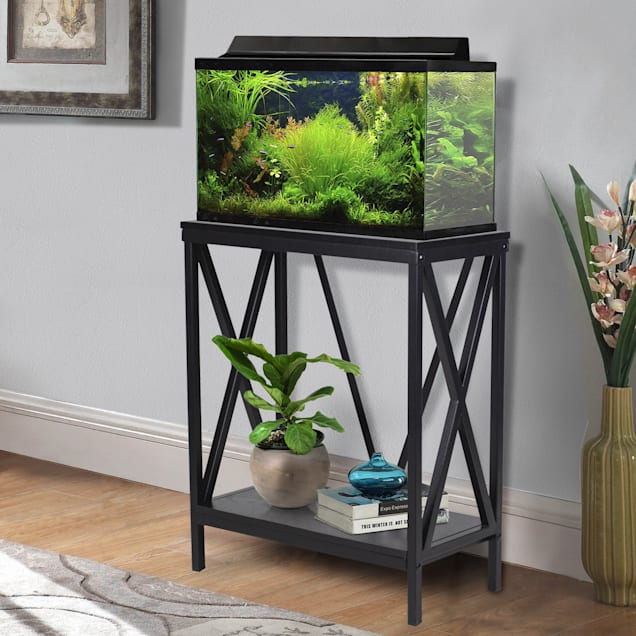 Aquatic Fundamentals 20 Gallon Steel X Frame Aquarium Stand in Black