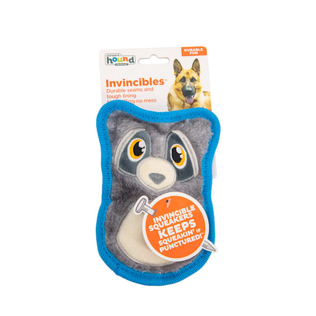 Outward Hound Invincibles Mini Grey Raccoon Plush Dog Toy, Small - Carousel image #1