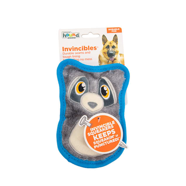 Outward Hound Invincibles Mini Grey Raccoon Plush Dog Toy, Small