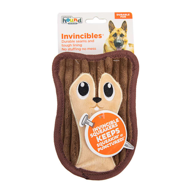 Outward Hound Invincibles Mini Brown Squirrel Plush Dog Toy Small