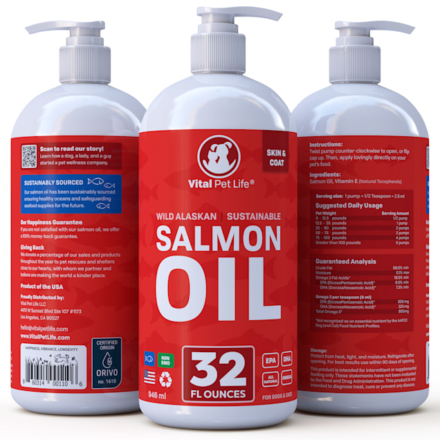 Vital Pet Life Salmon Oil for Dogs and Cats 32 fl. oz