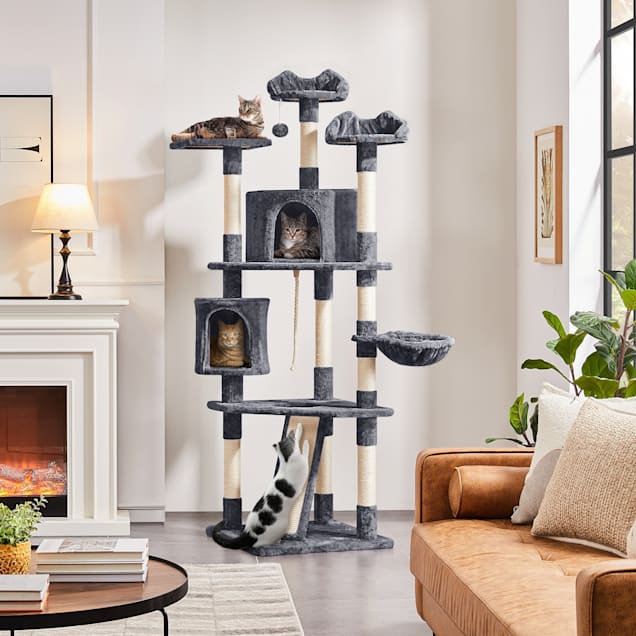 Topeakmart Dark Gray Large Cat Tree Tower 79