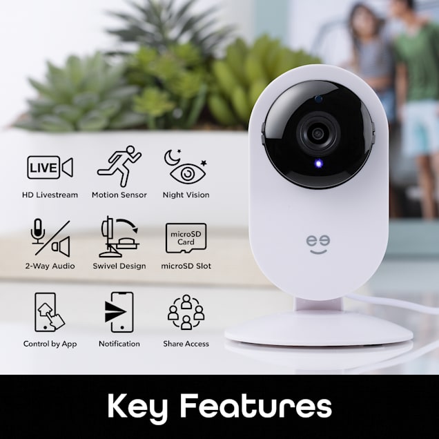 Geeni GLIMPSE HD 1080p Smart Wi-Fi Security Camera, Pack of 2 | Petco