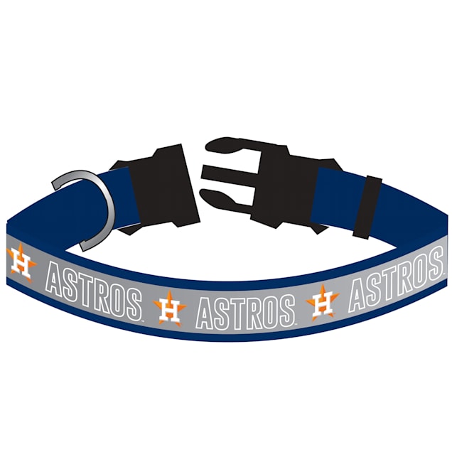Pets First Houston Astros Reflective Dog Collar, Small